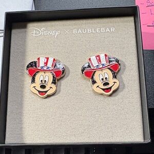 BaubleBar Red, Cream & Black Mickey Mouse Hat Stud Earrings
